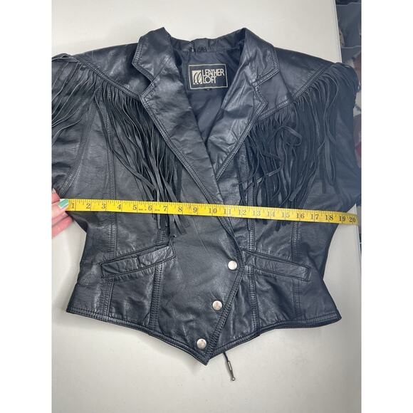 Leather Loft Black Fringe Leather Jacket Women’s Size Small - Picture 15 of 15